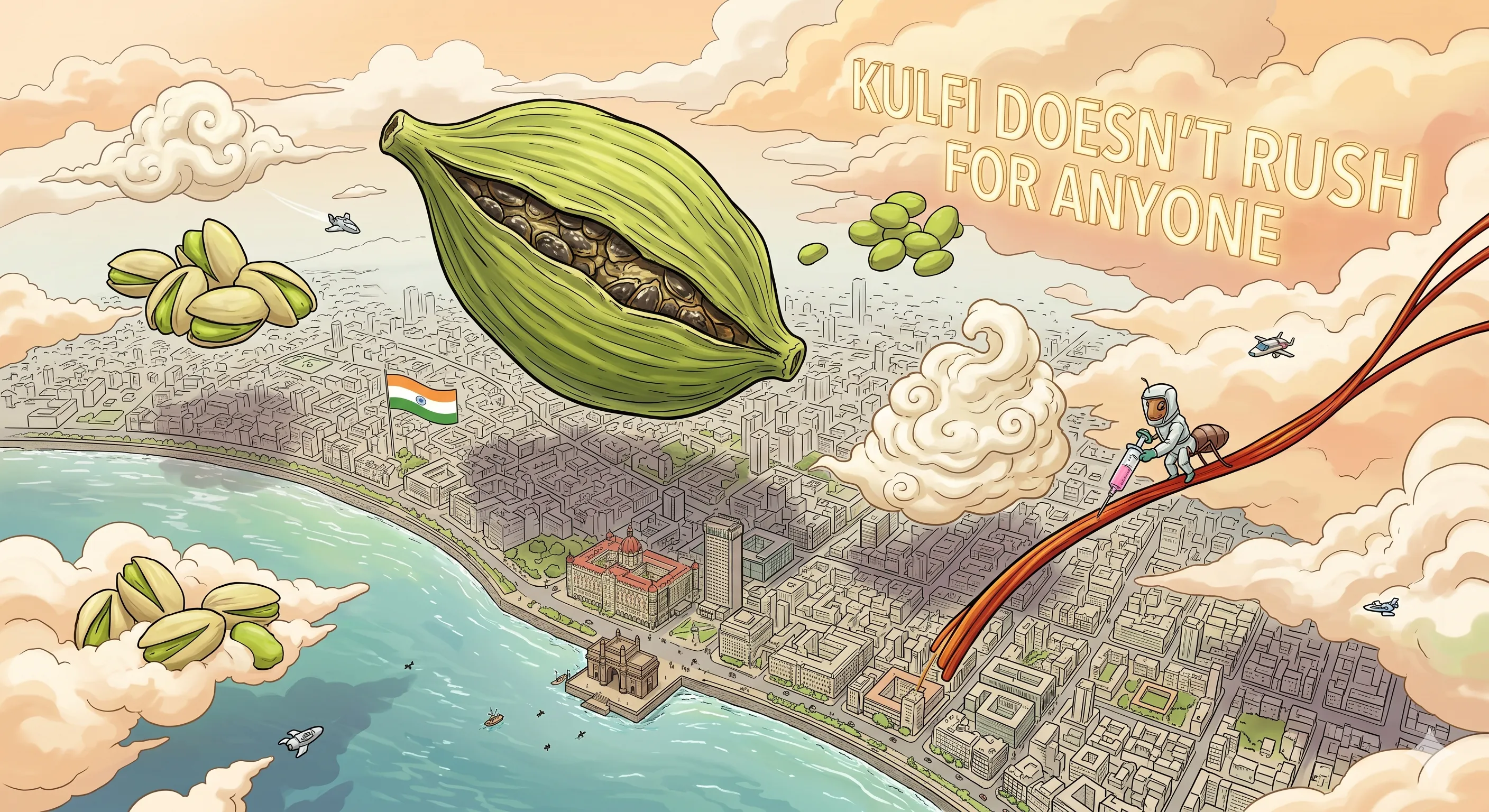 Illustration for Cardamom-Pistachio Kulfi